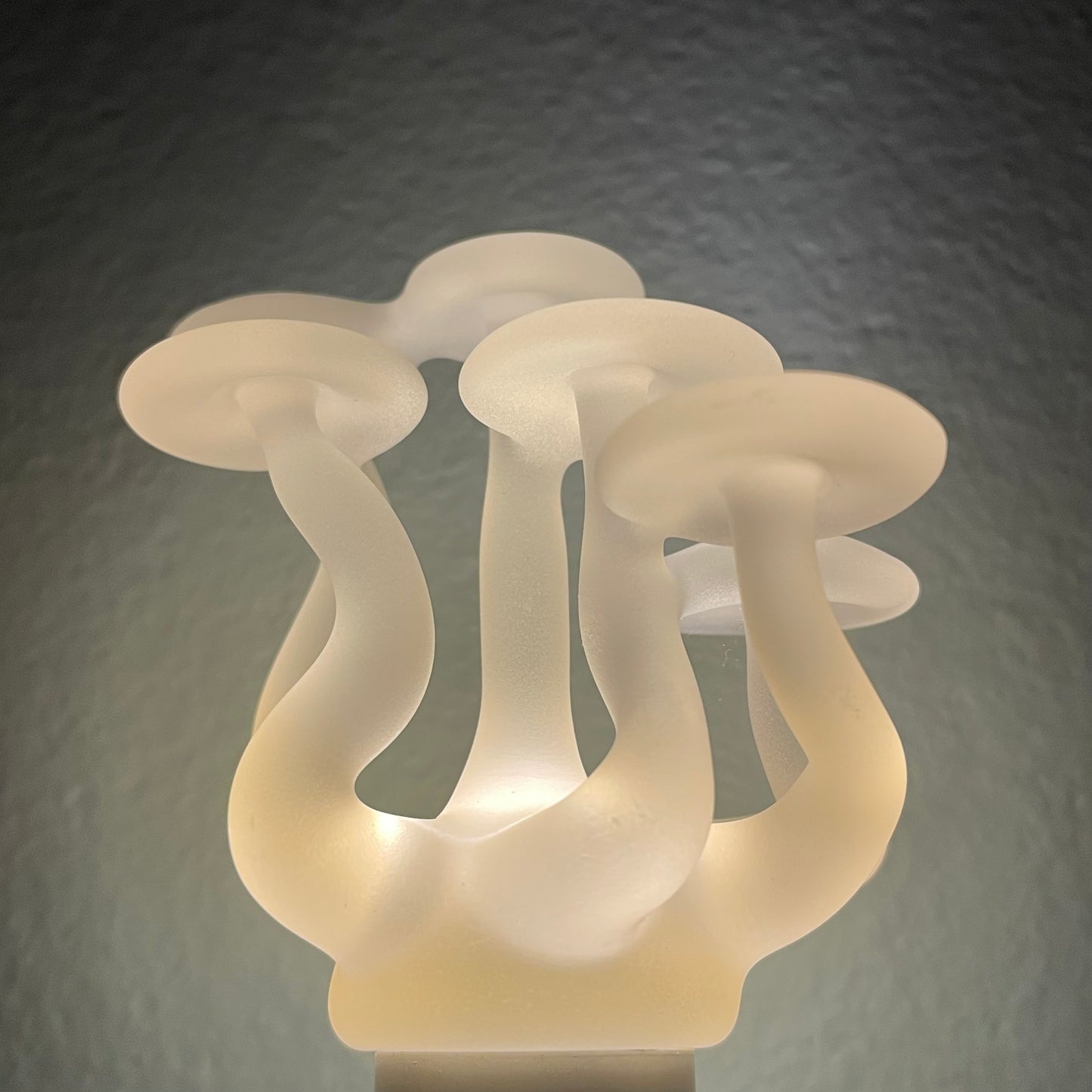 Mushroom, frosted clear glass led night light.