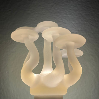 Mushroom, frosted clear glass led night light.