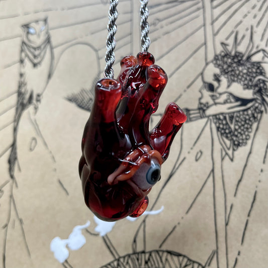Anatomical cyclops heart pendant