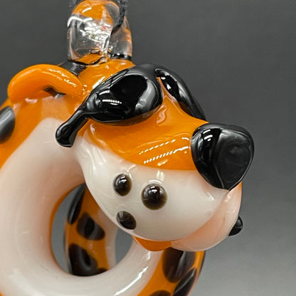 Slithering Chester Cheetah glass pendant
