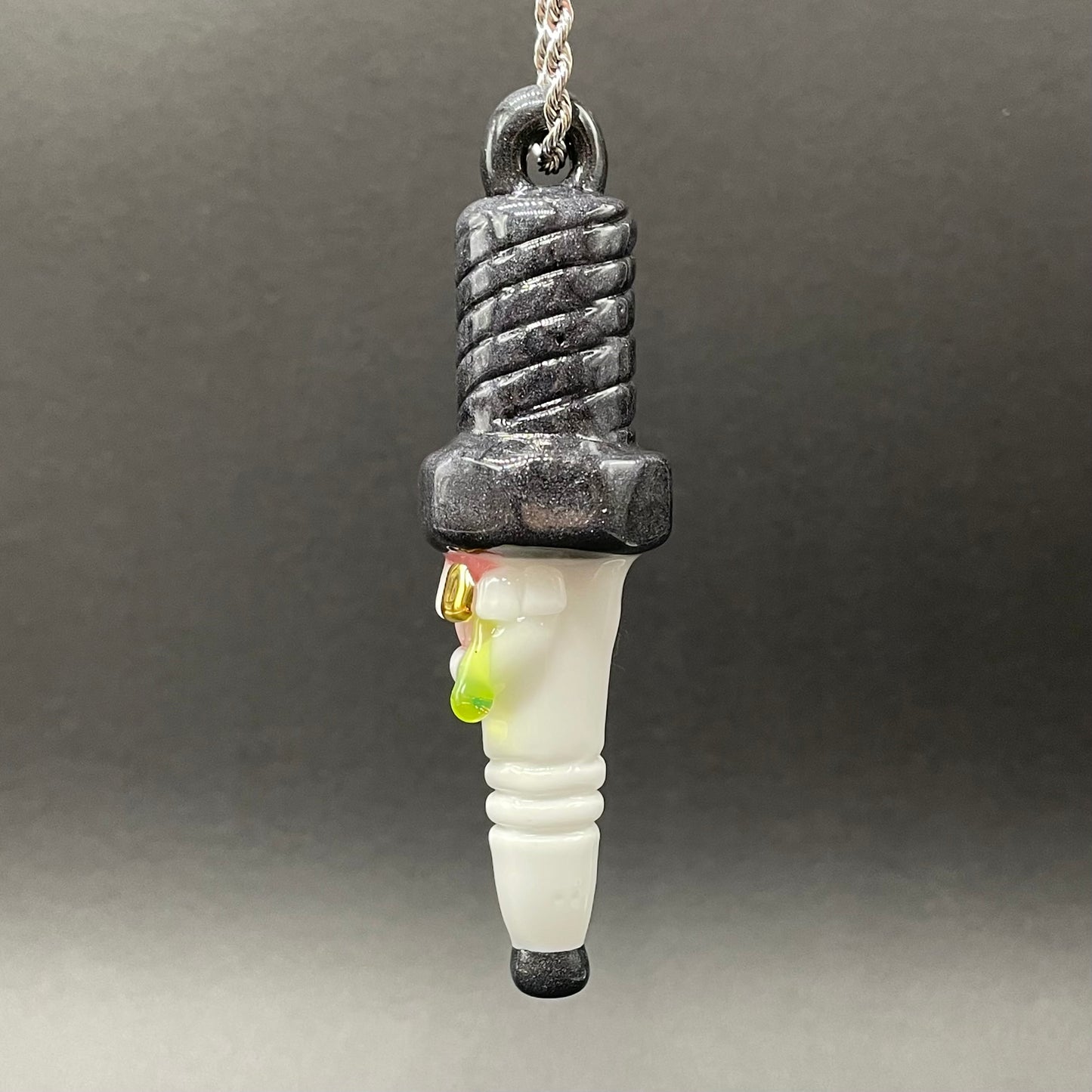 Sparky the Glass spark plug pendant