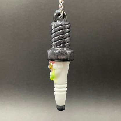 Sparky the Glass spark plug pendant