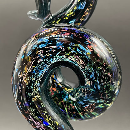 Dichroic sparkle snake pendant