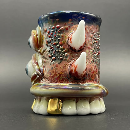 chompers shot glass with a mouth full of teeth