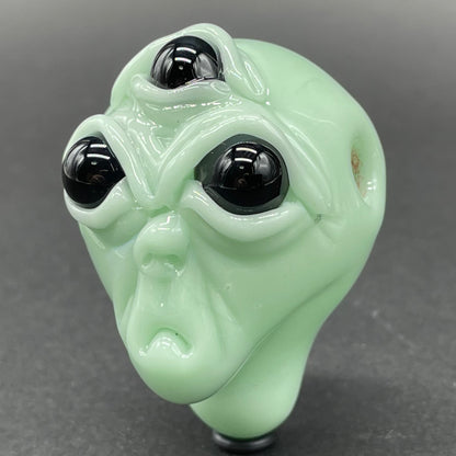 Time manipulating three eye glass alien pendant