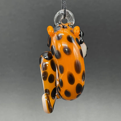Slithering Chester Cheetah glass pendant