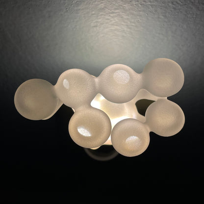 Mushroom, frosted clear glass led night light.