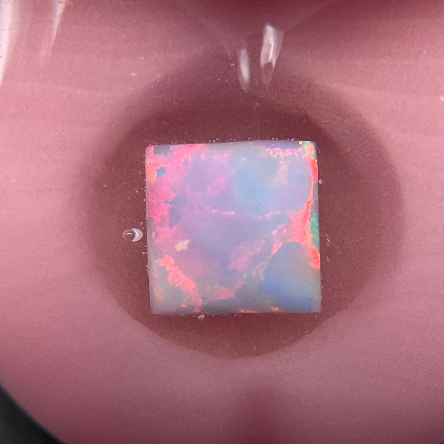 Third eye Krusty the clown glass pendant with opal tab