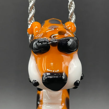 Slithering Chester Cheetah glass pendant