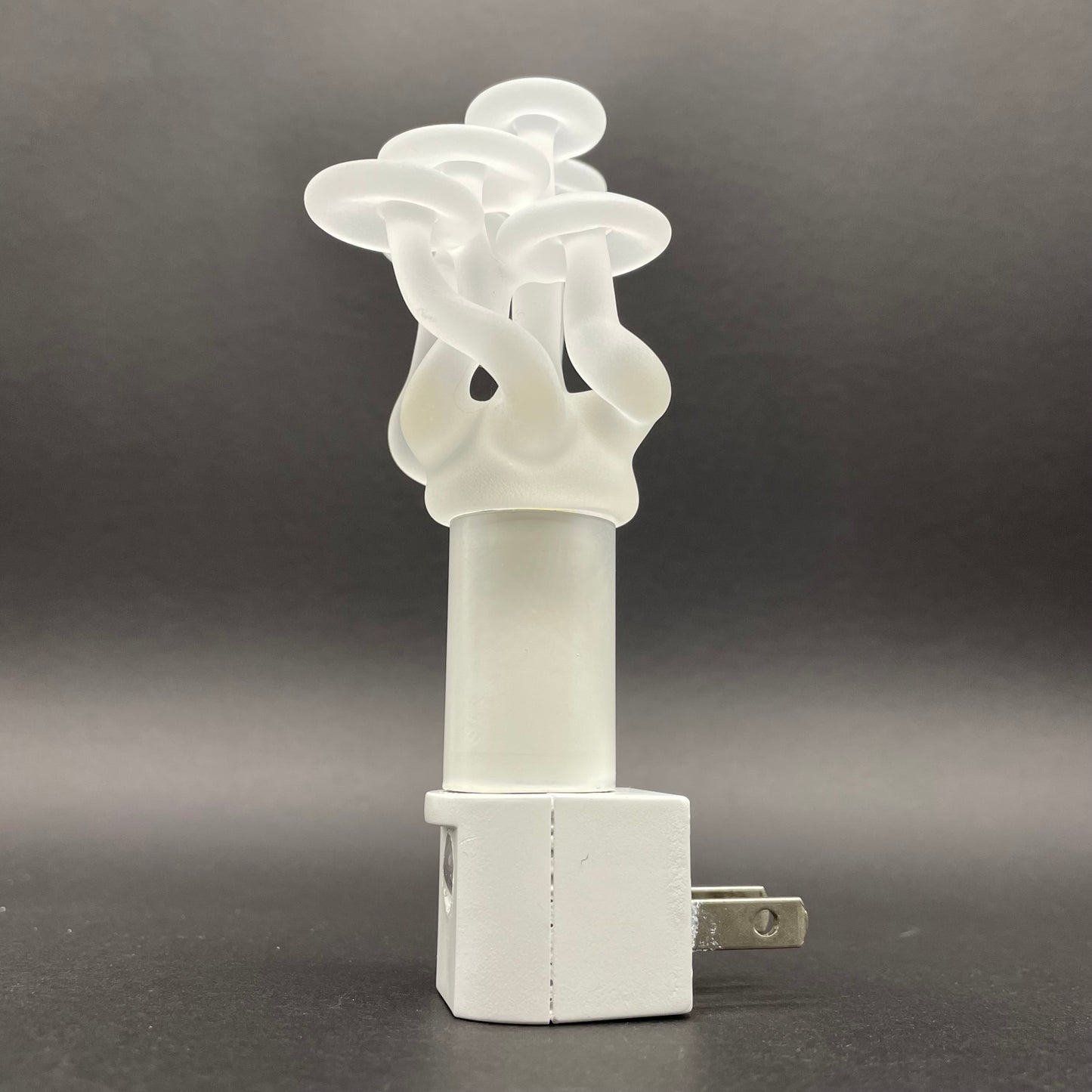 Mushroom, frosted clear glass led night light.