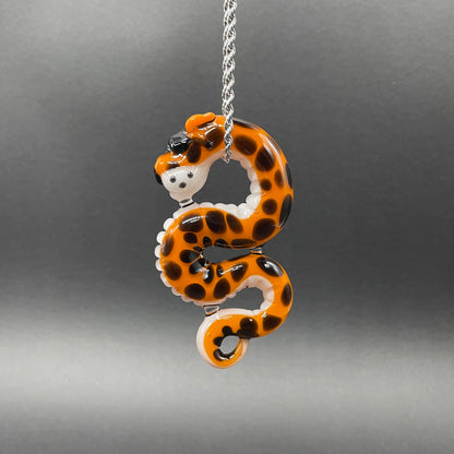 Slithering Chester Cheetah glass pendant