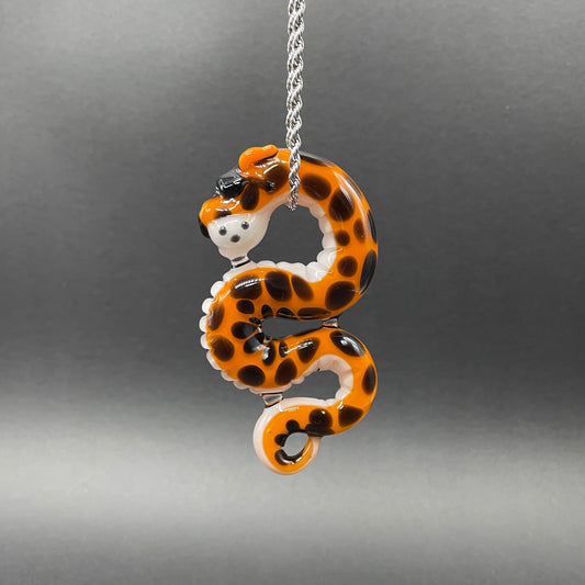 Slithering Chester Cheetah glass pendant
