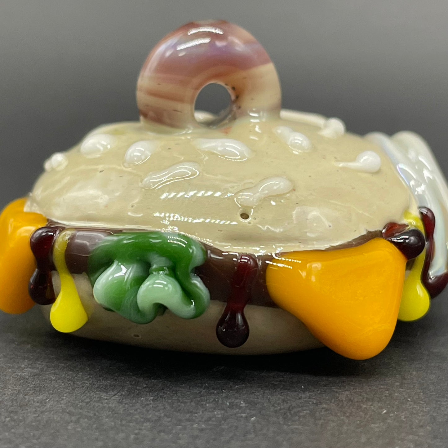 Eye love cheeseburger pendant