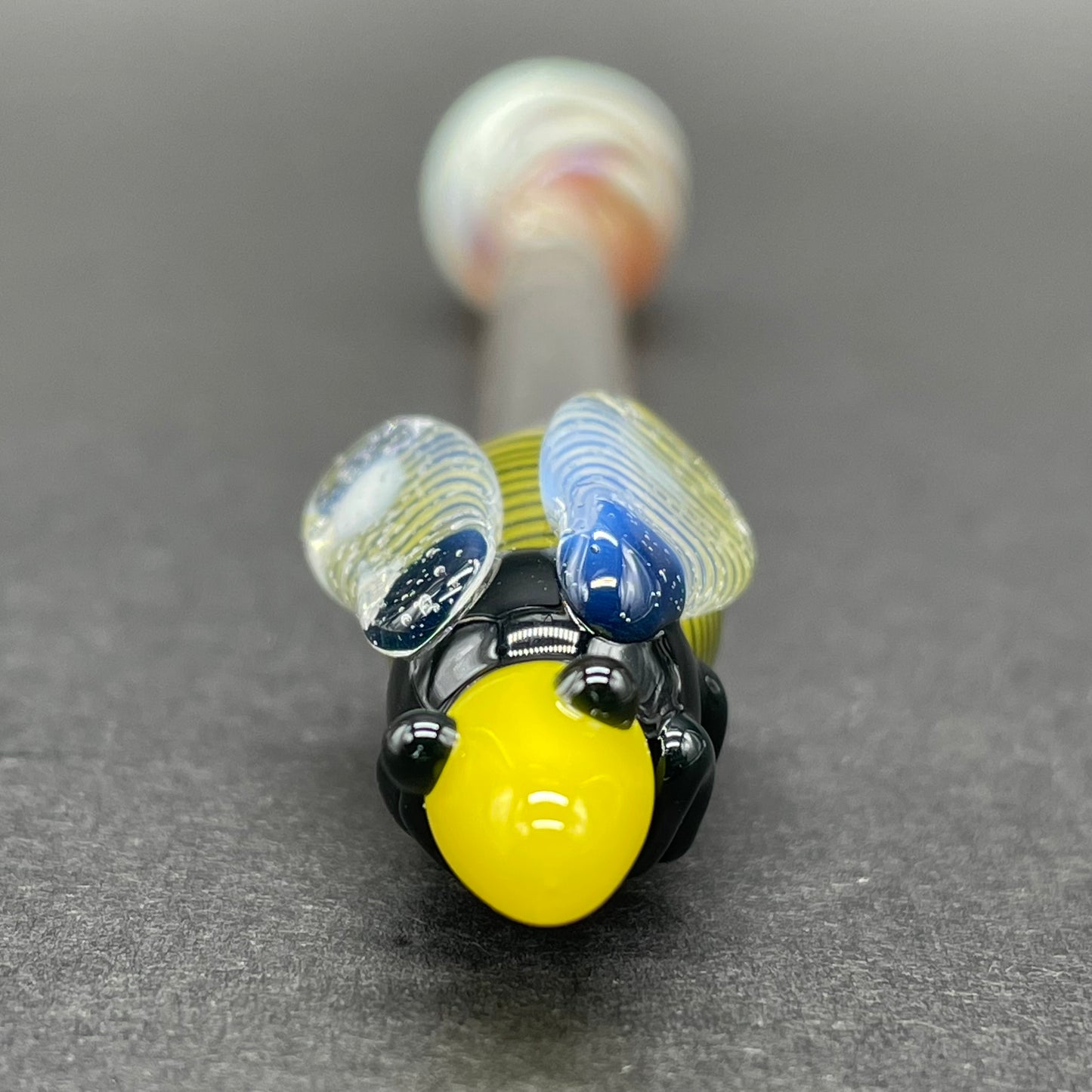 Small glass Bee Honey Dipper