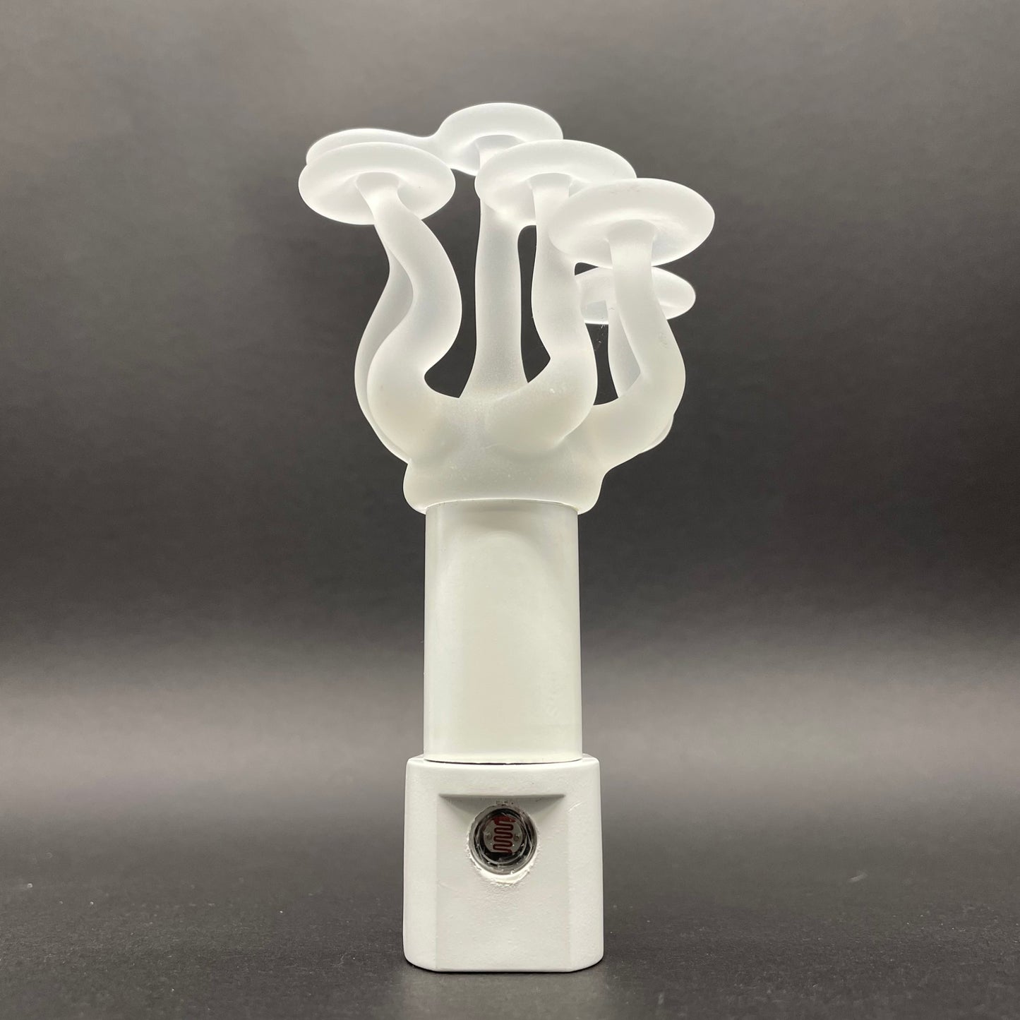 Mushroom, frosted clear glass led night light.