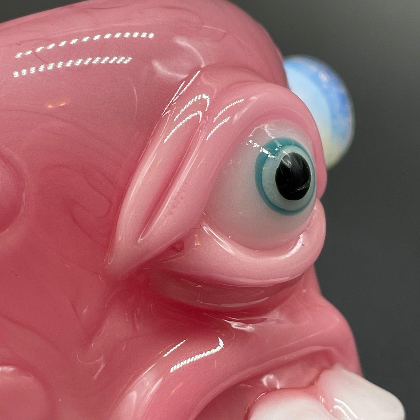 Pink evil eye bubbler