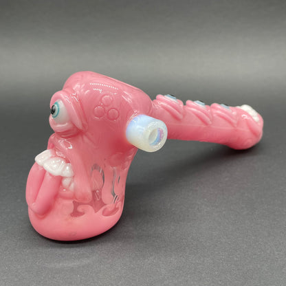 Pink evil eye bubbler