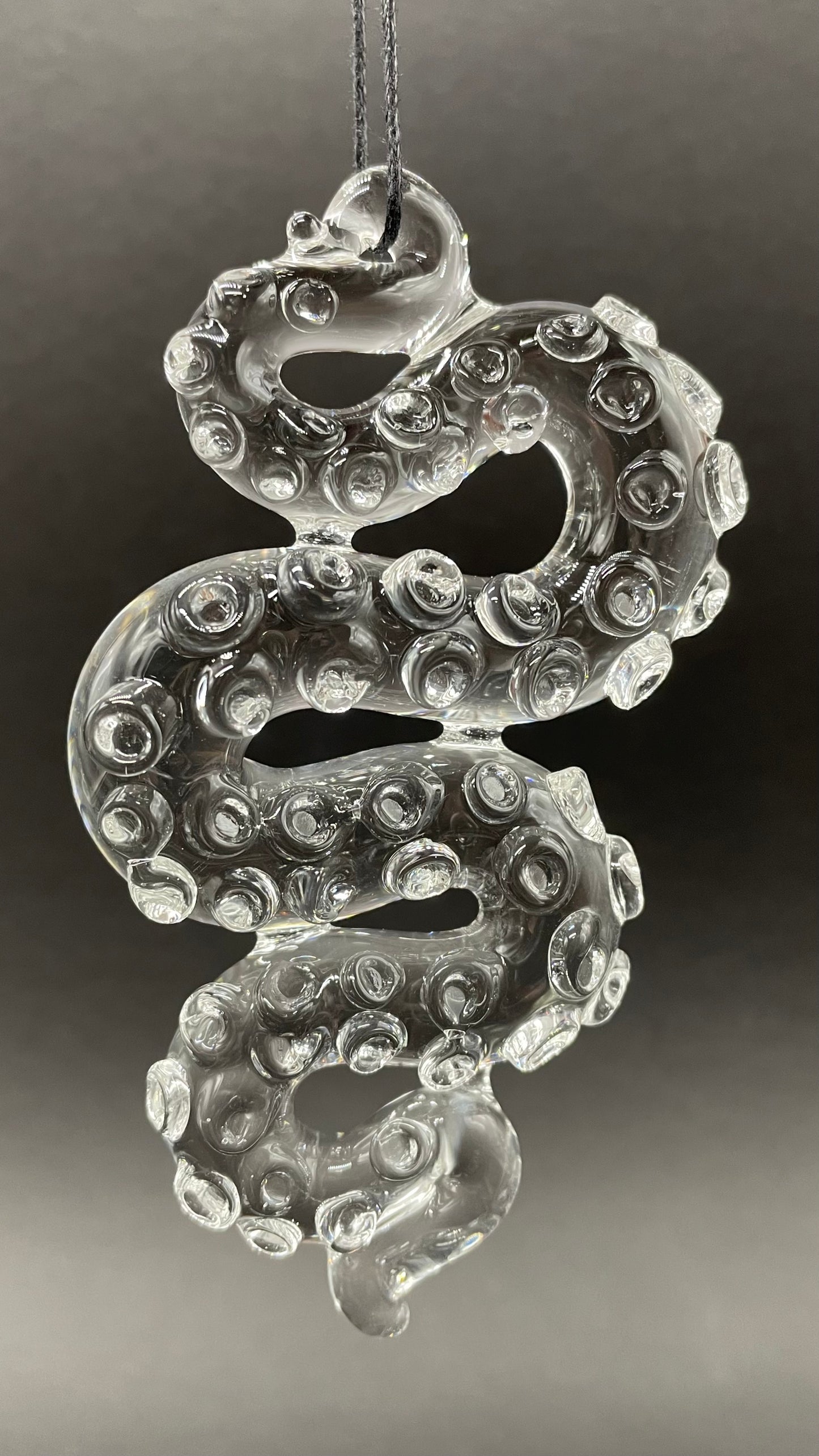 3 clear tentacle ornaments