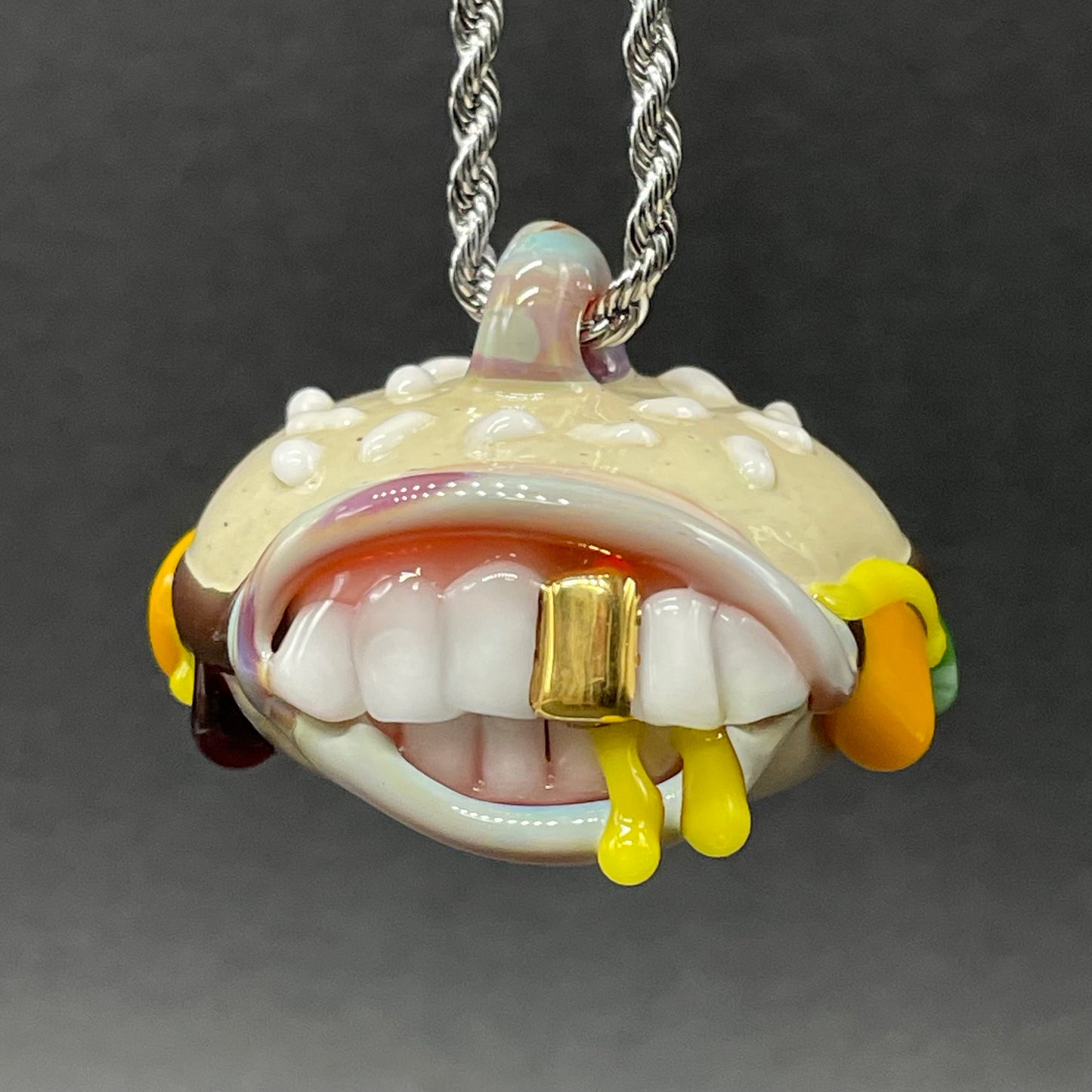 Glass Cheeseburger pendant
