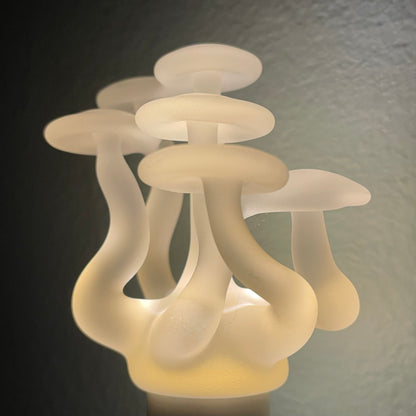 Mushroom, frosted clear glass led night light.