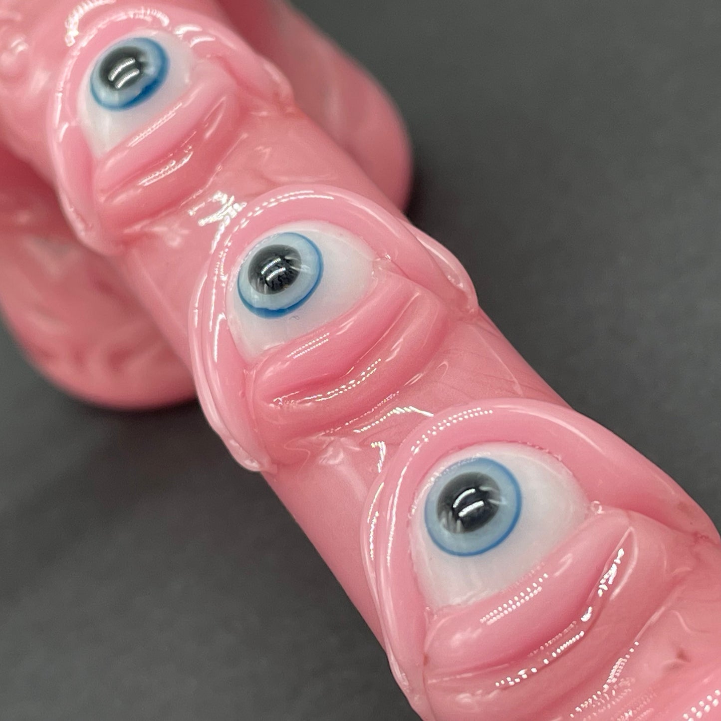 Pink evil eye bubbler