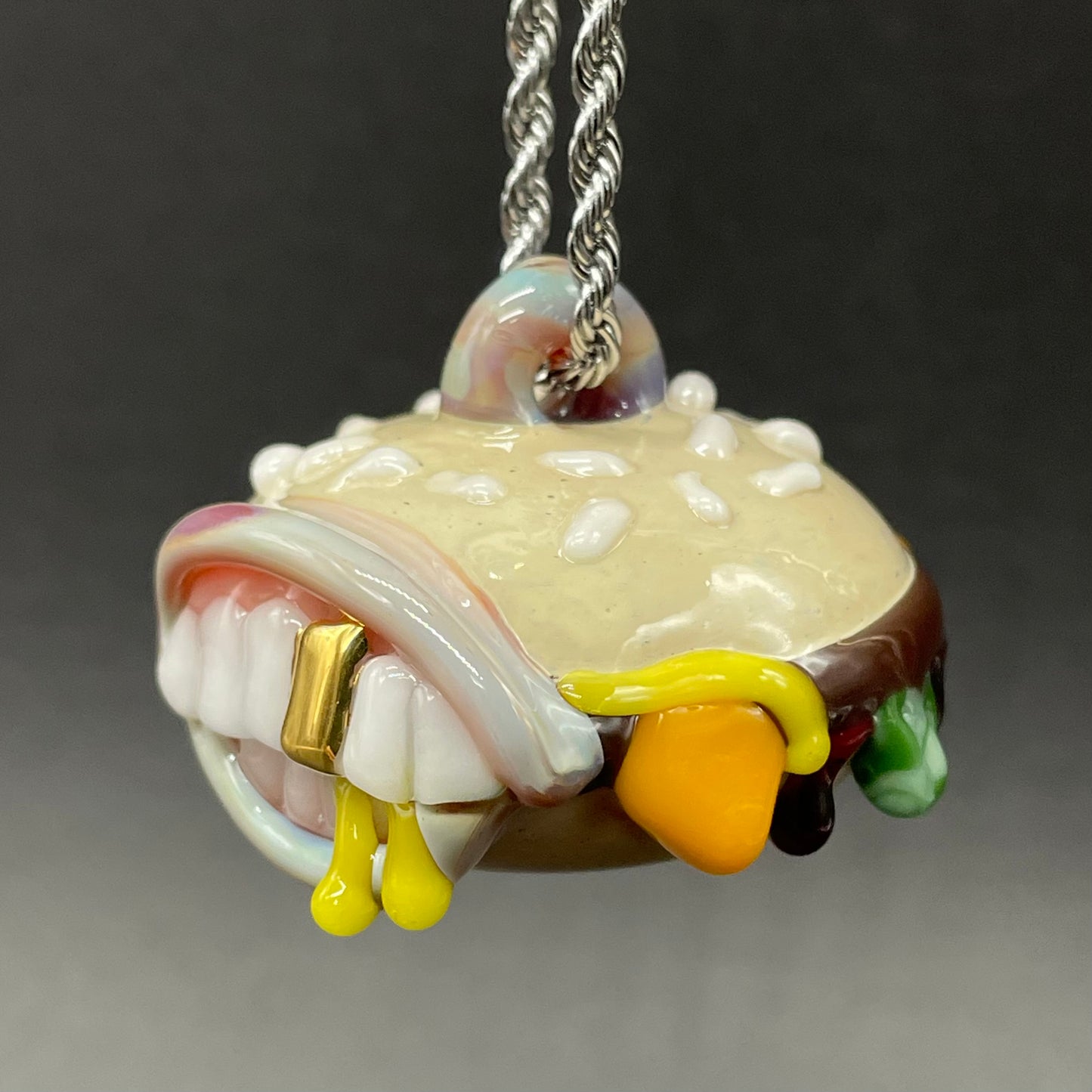 Glass Cheeseburger pendant