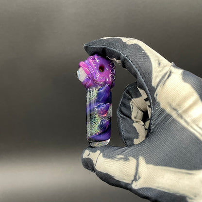 Hand-blown Royal jelly dichroic cyclops pendant - Leviathan Glass original