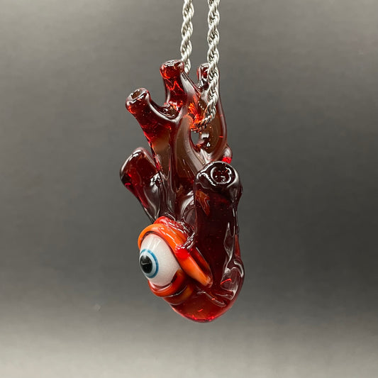 Anatomical cyclops heart pendant