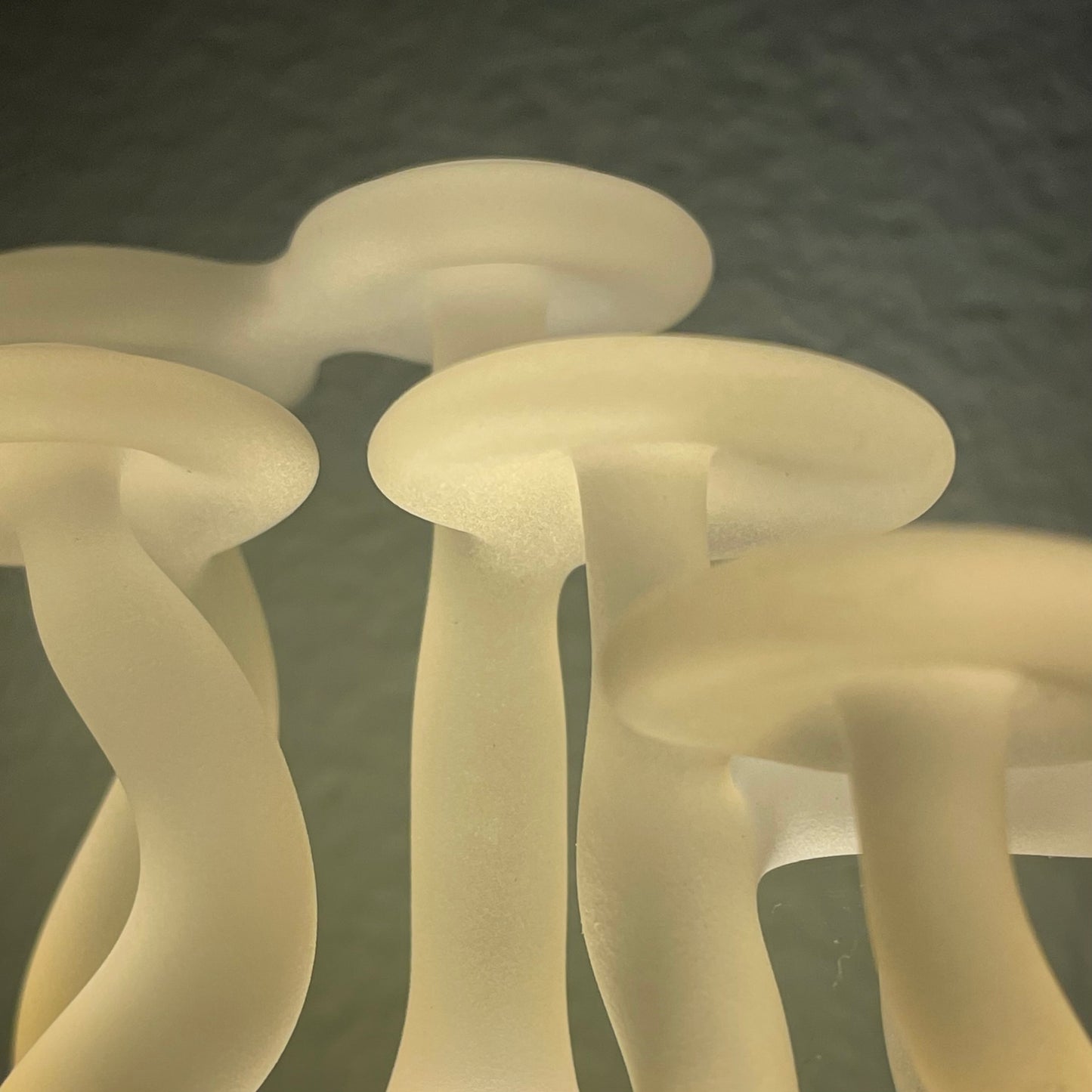 Mushroom, frosted clear glass led night light.