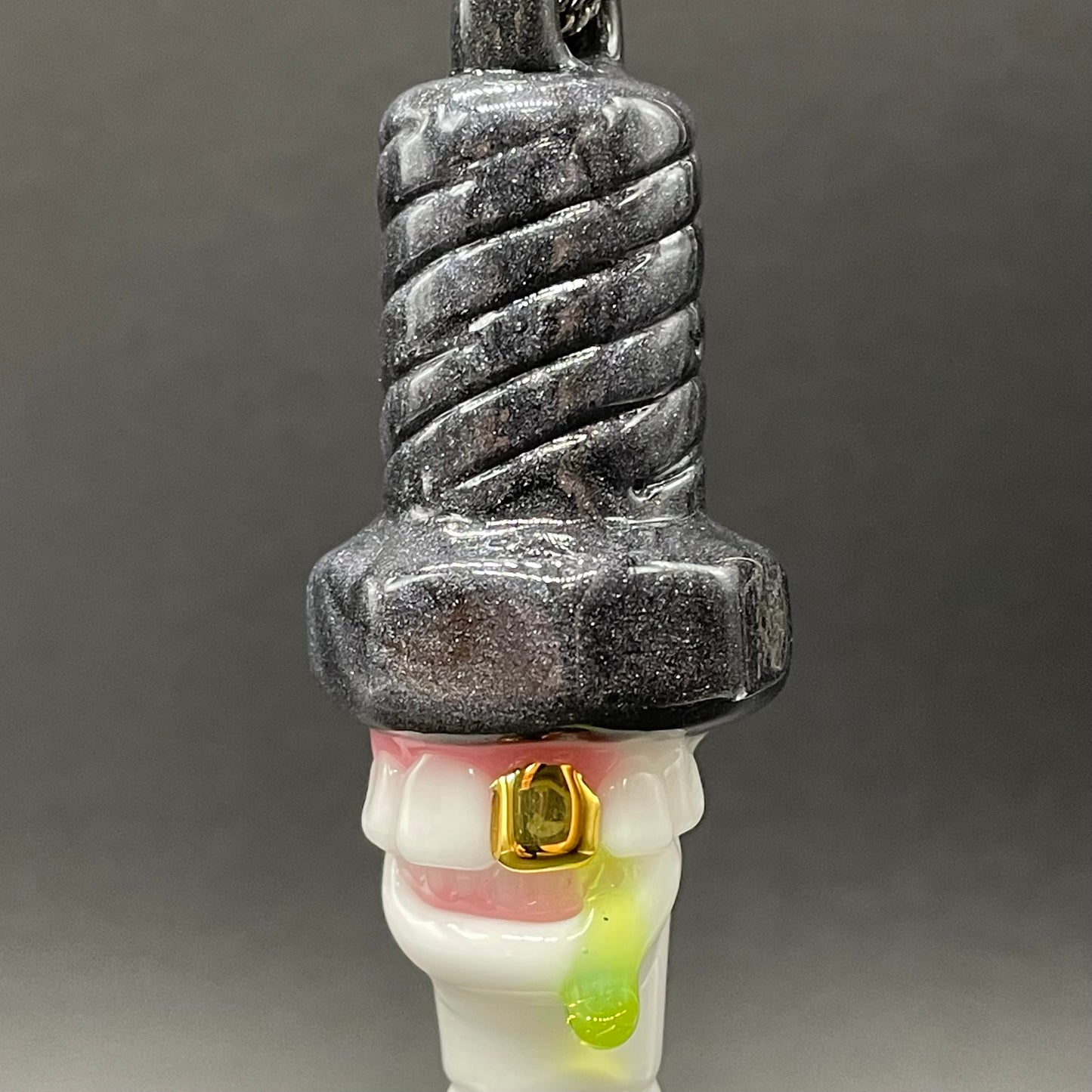 Sparky the Glass spark plug pendant