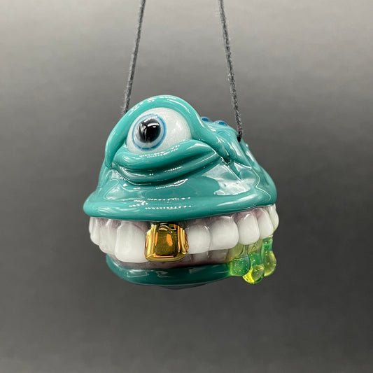 Grinning like a fool glass pendant