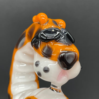 Slithering Chester Cheetah glass pendant