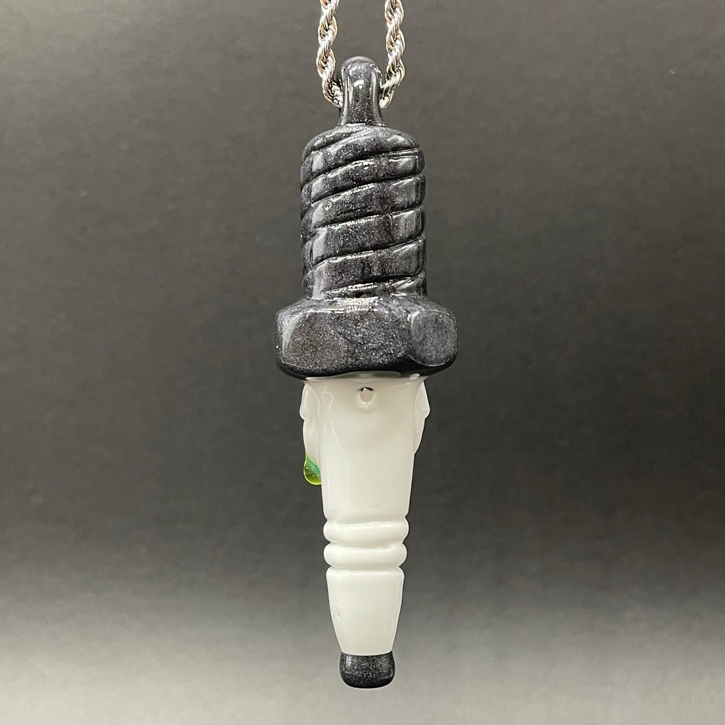 Sparky the Glass spark plug pendant