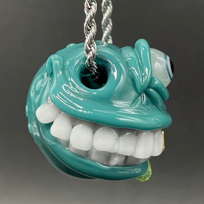 Grinning like a fool glass pendant