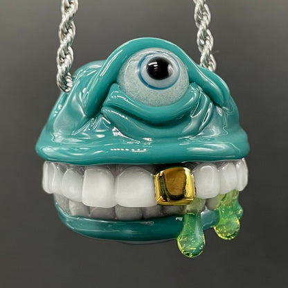 Grinning like a fool glass pendant
