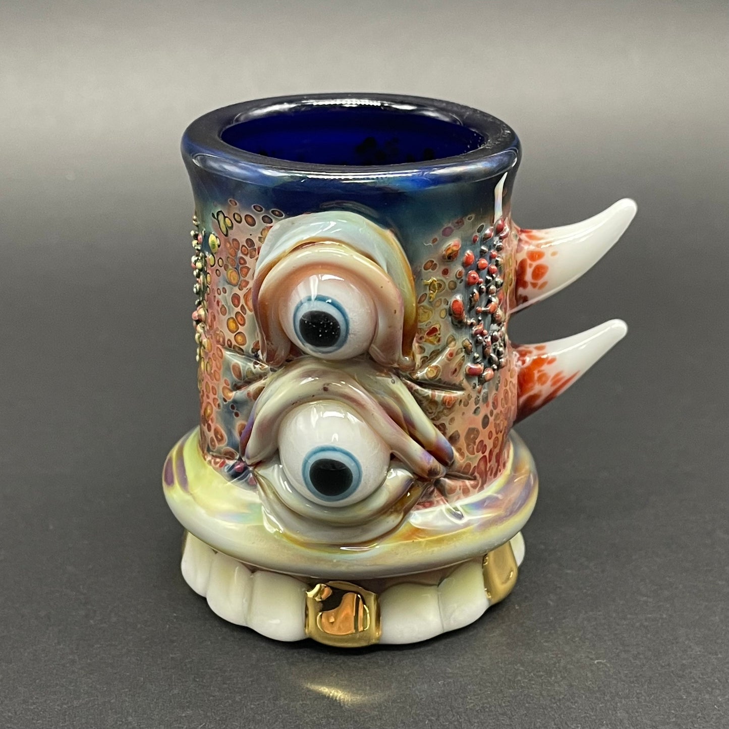 chompers shot glass with a mouth full of teeth