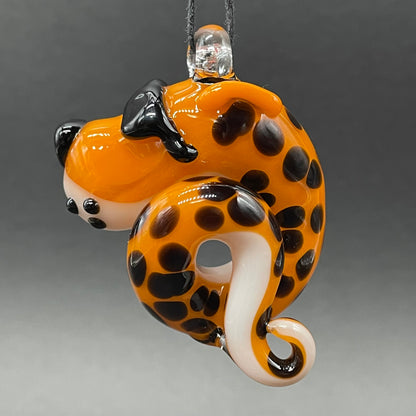 Slithering Chester Cheetah glass pendant