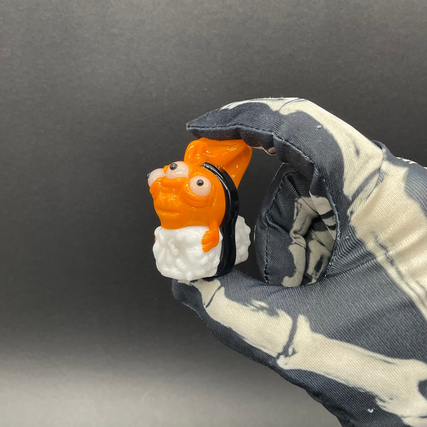 Mutant three eyed fish sushi glass pendant