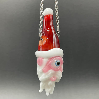 Cyclops Santa glass pendant