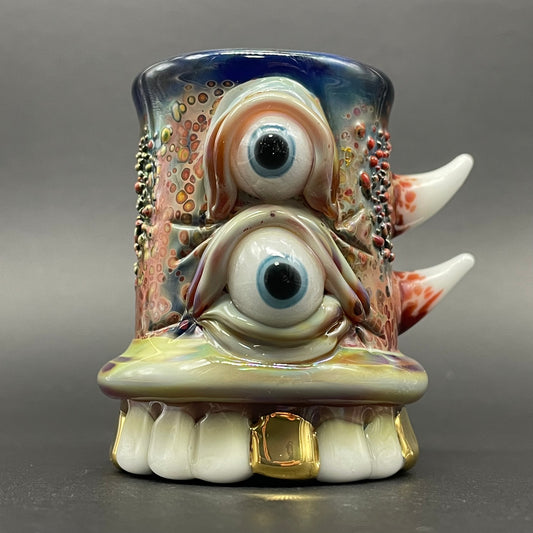 chompers shot glass with a mouth full of teeth