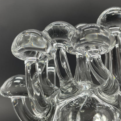 Handblown Clear Glass Mushroom Sculpture Psychedelic Cluster Art Piece