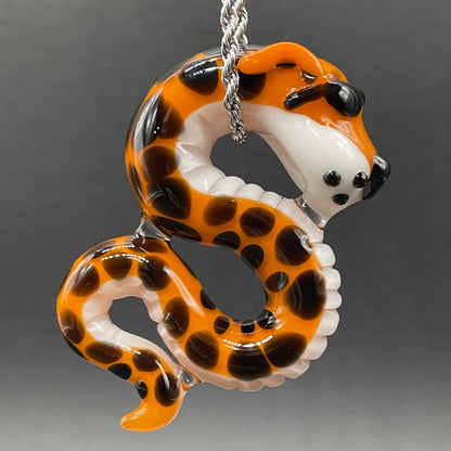 Slithering Chester Cheetah glass pendant