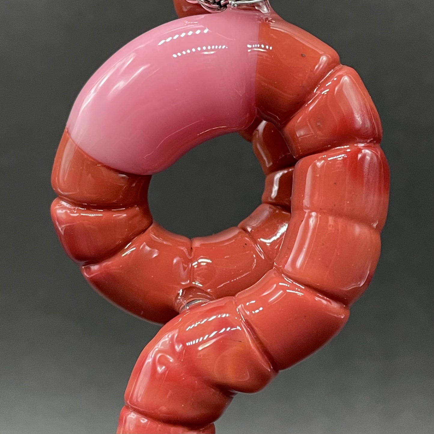 glass earthworm pendant