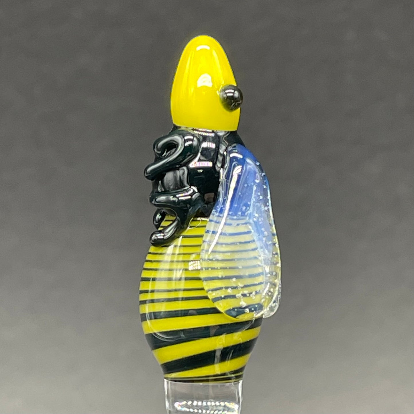 Small glass Bee Honey Dipper
