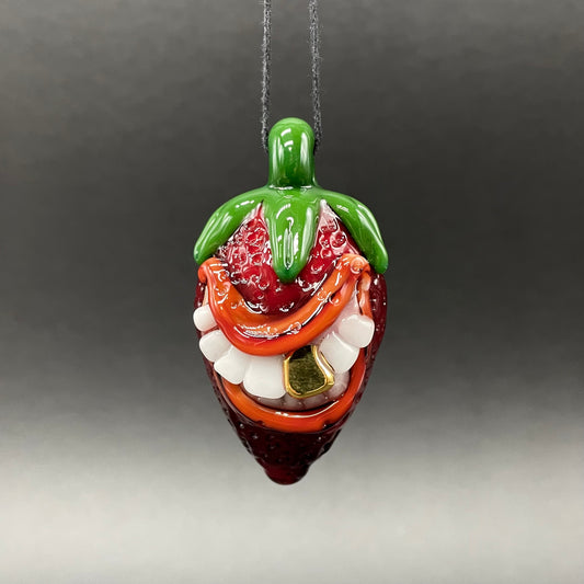 Toothy strawberry pendant