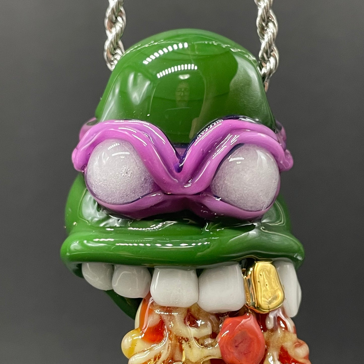 Glass Donatello ninja turtle pendant