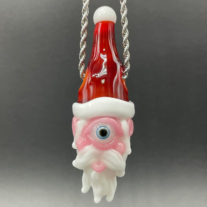 Cyclops Santa glass pendant