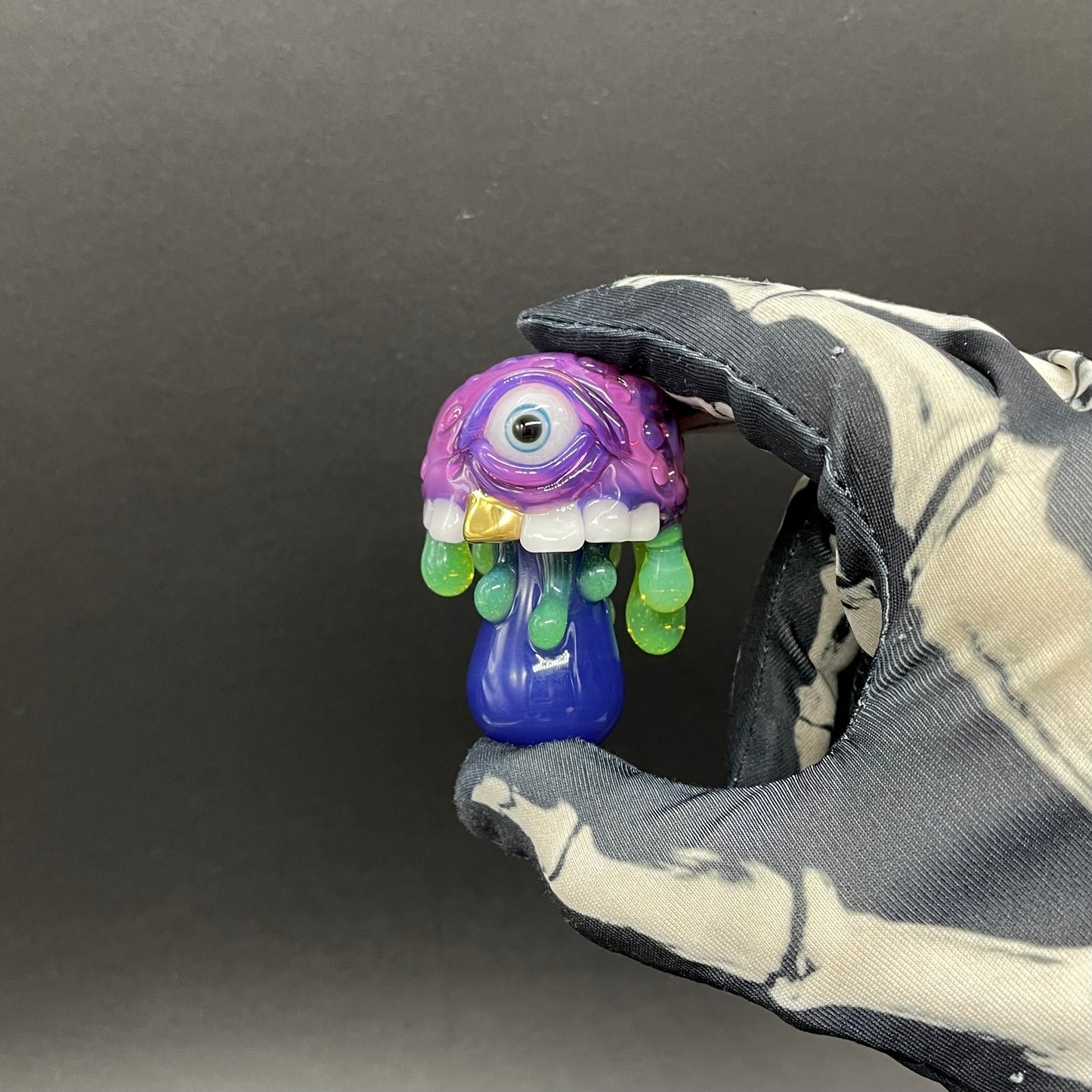 Hand-blown About last night glass mushroom pendant - Leviathan Glass original