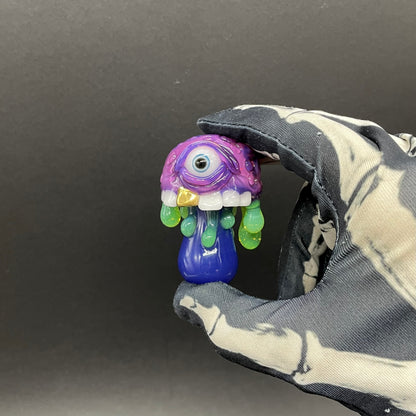 Hand-blown About last night glass mushroom pendant - Leviathan Glass original