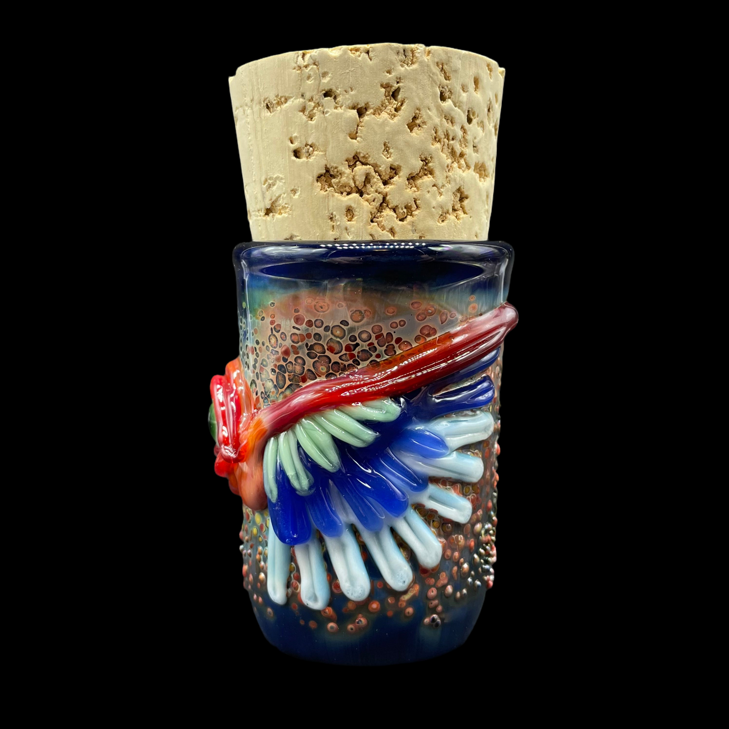Winged phoenix cork jar